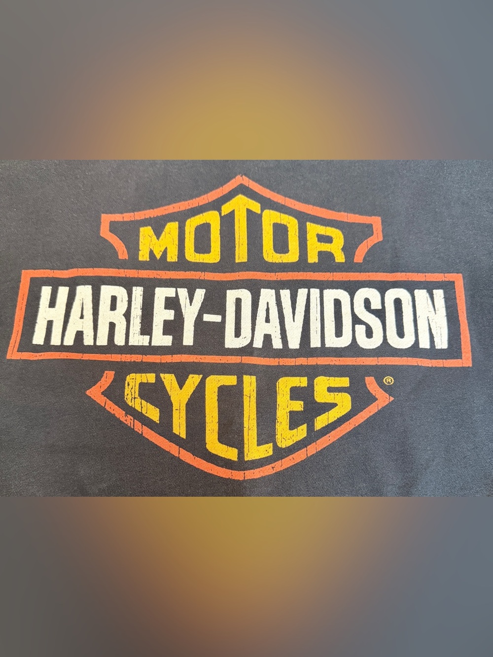 Harley Davidson Sweatshirt Mens 2XL Black Orange Heavyweight Crewneck Pockets Pu